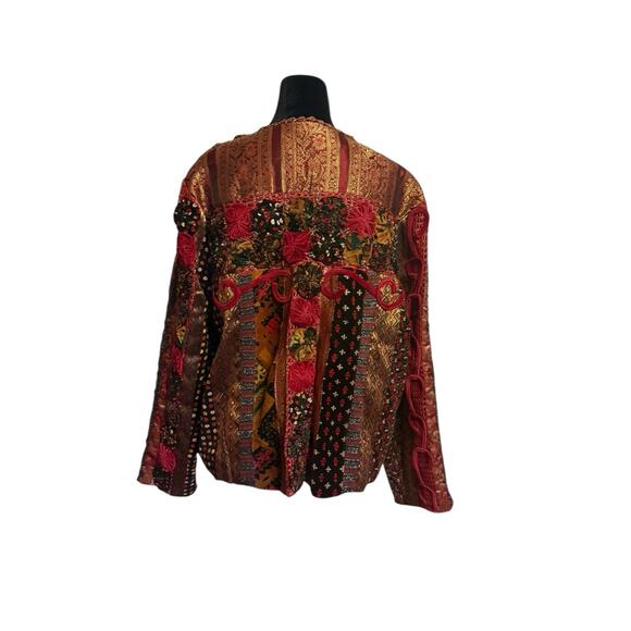 Sandy Starkman Women's Patchwork Brocade Art to Wear Jacket XL Multicolor - Picture 2 of 6